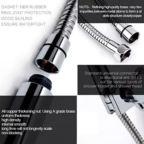 Aquieen Bath Tub Mixer with Hand Shower, SS 304 Grade Shower Tube & Wall Hook, AQN 899