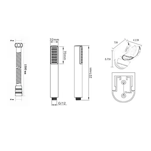 Aquieen Bath Tub Mixer with Hand Shower, SS 304 Grade Shower Tube & Wall Hook, AQN 899