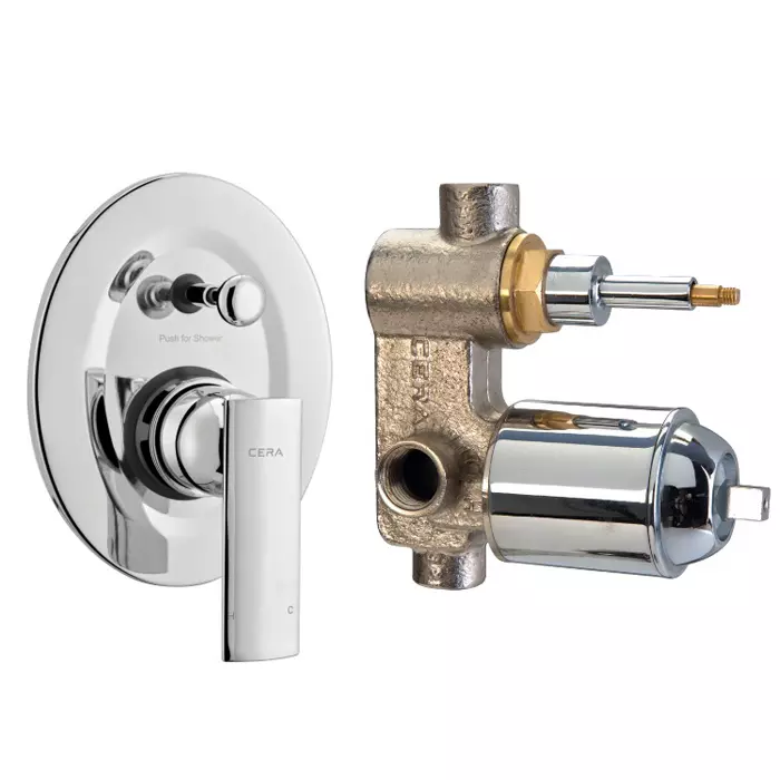 CERA Titanium Single Lever Wall Mount High Flow Concealed Diverter, F1003721 + F4030101 (Set of 2 Pcs)