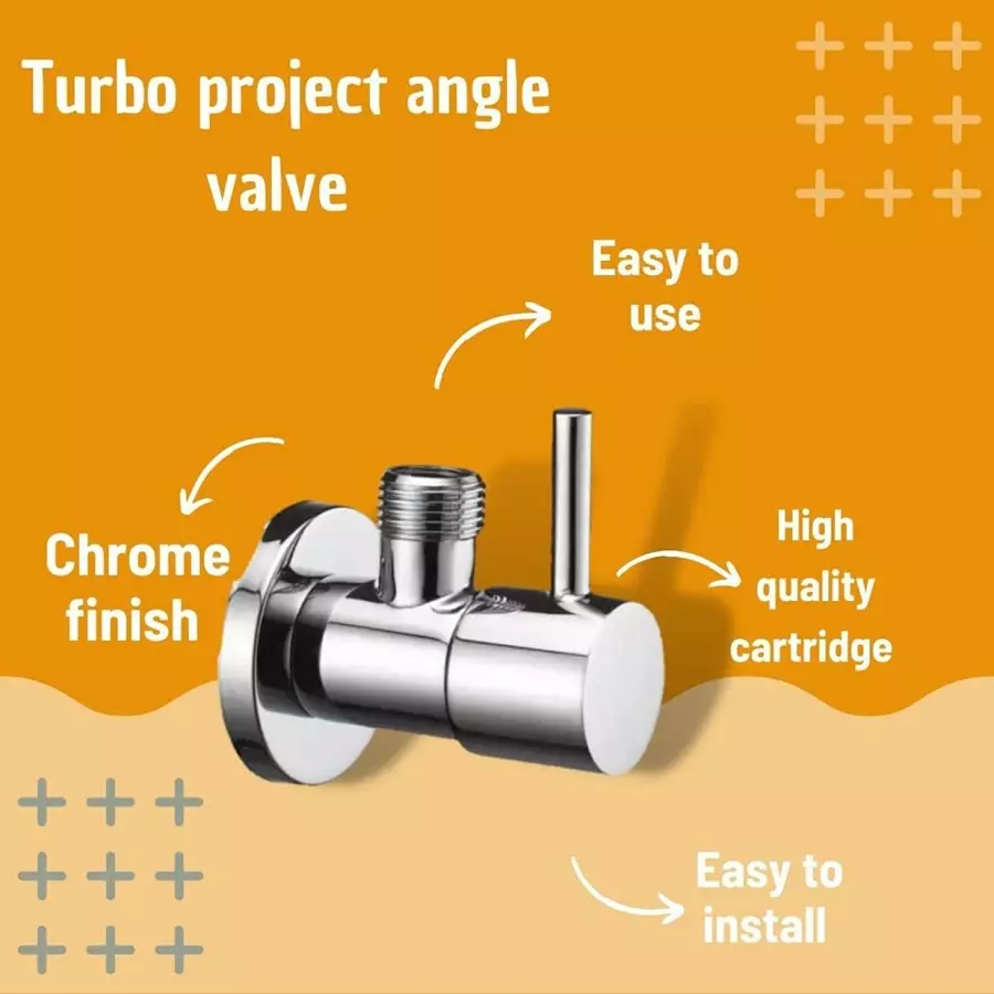 Fastgear Turbo Angle Valve Stainless Steel Chrome Finish Silver, FG2429 (Pack of 10)
