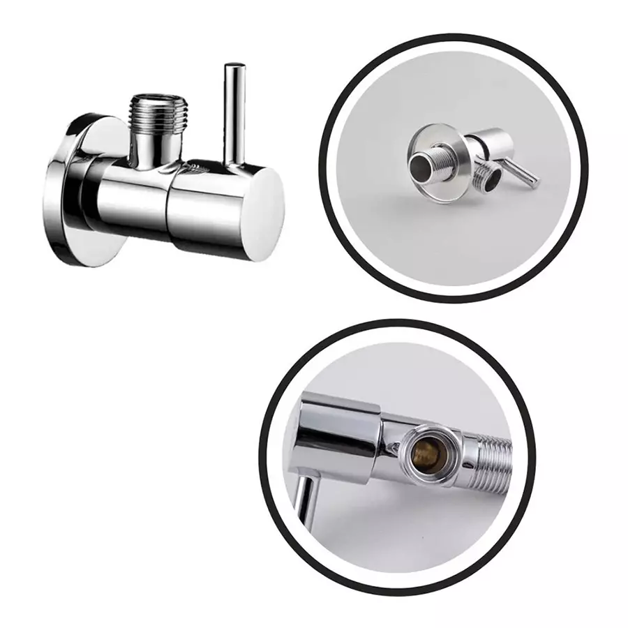 Fastgear Turbo Angle Valve Stainless Steel Chrome Finish Silver, FG2429 (Pack of 10)