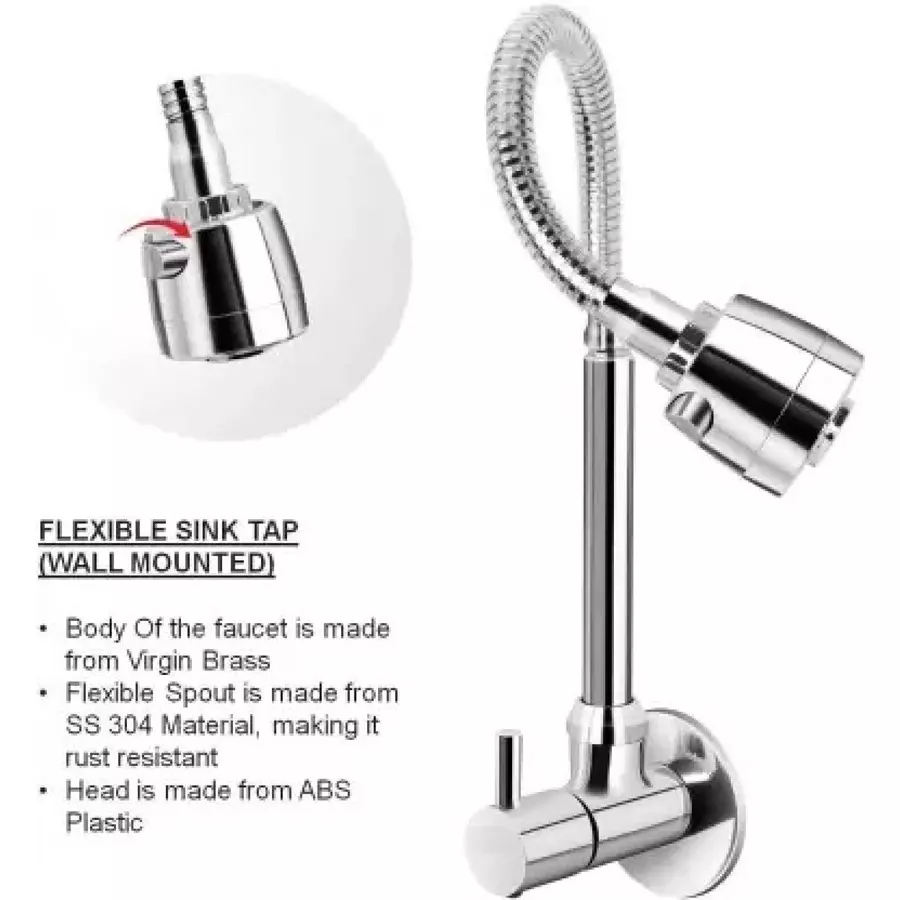 Fastgear Turbo Bib Cock Stainless Steel Chrome Finish Silver, FG2761