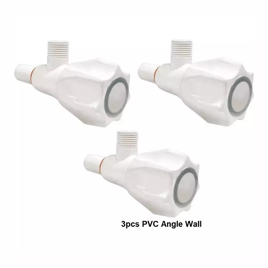 Fastgear Angle Valve Plastic Chrome Finish White, FG1075 (Pack of 3)