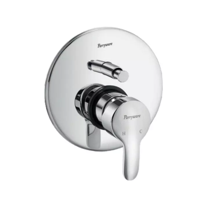 Parryware Concealed Diverter Upper Trim Pruno Series Silver Stainless Steel Chrome Finish, T5885A1