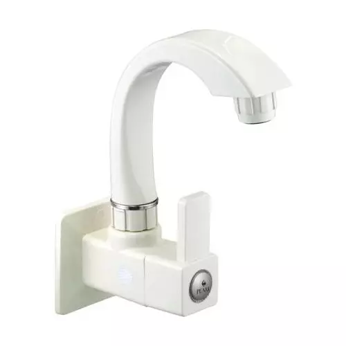 Sparsh Pearl Sink Tap with Flange Edge Series PTMT White Glossy Finish, ED-955