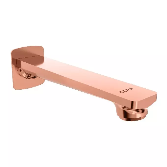 CERA Sylvina Bath Tub Spout Quarter Turn Wall Mount PVD Finish Rose Gold with Wall Flange, F1021661RG