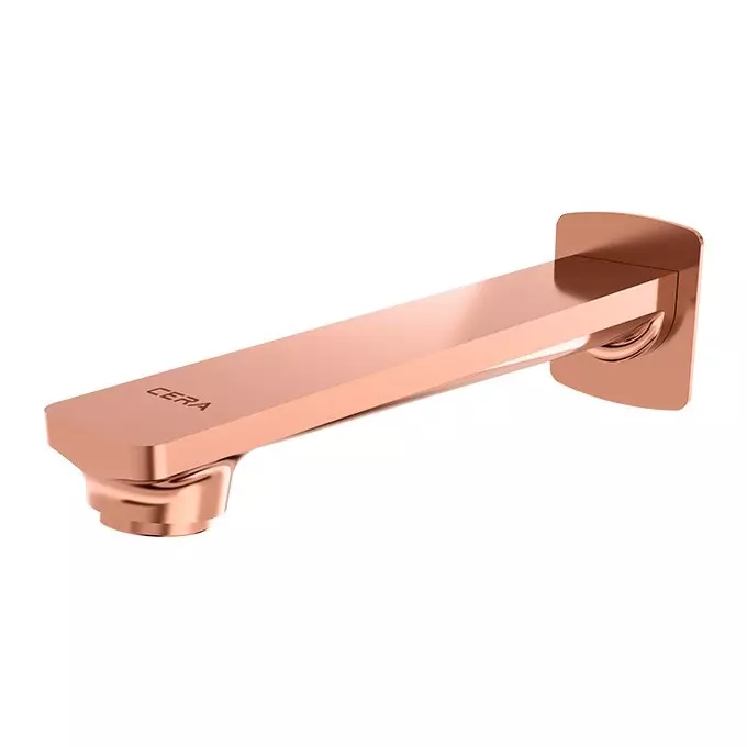 CERA Sylvina Bath Tub Spout Quarter Turn Wall Mount PVD Finish Rose Gold with Wall Flange, F1021661RG
