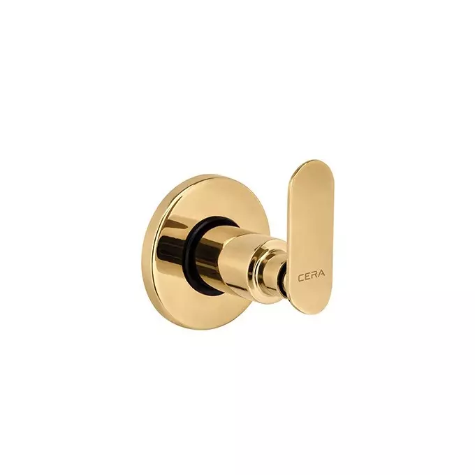 CERA Sylvina Stop Cock Quarter Turn Wall Mount PVD Finish French Gold, F1018351FG