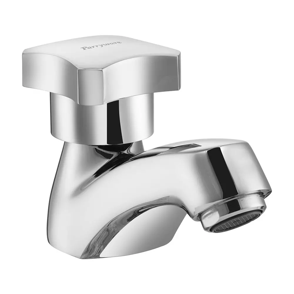 Parryware Pillar Cock With Aerator Jade Silver Chrome Finish, G0202A1GJ