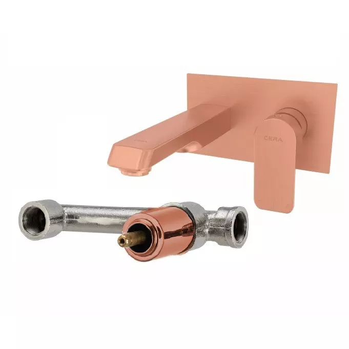 CERA CHELSEA Basin Mixer Diverter Single Lever Exposed Part + Concealed Part Wall Mount Antique Copper, F1016474AC+F4065103AC