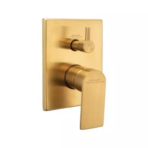 Somany Exposed Part of Regular Diverter French Collection Elysees Series Brushed Gold Wall Mount, 272111380221