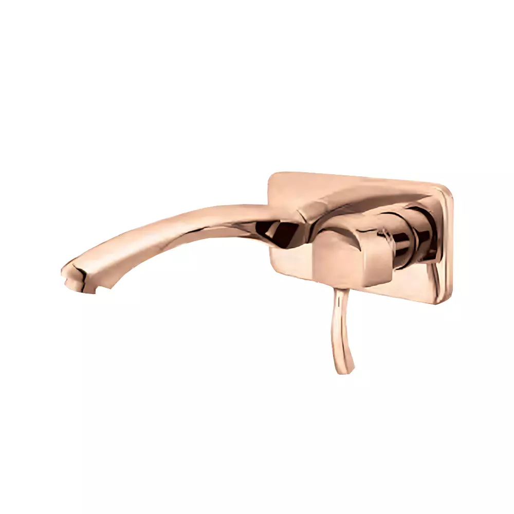 Somany Exposed Part of Concealed Basin Mixer & Handle For SLBM WM French Collection Arizona Series Rose Gold Finish Wall Mount, 272111400101 + 272151400181