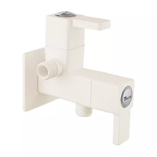 TRIJAL Oscar Two Way Angle Cock With Flange Ivory 15 mm Thread & 20 mm Spindle, OSR-105 (Pack of 16)