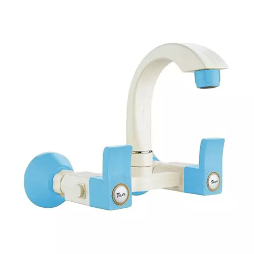TRIJAL Spark Plus Sink Mixer with Flange White, Blue 15 mm Thread & 20 mm Spindle, SRP-113 (Pack of 12)