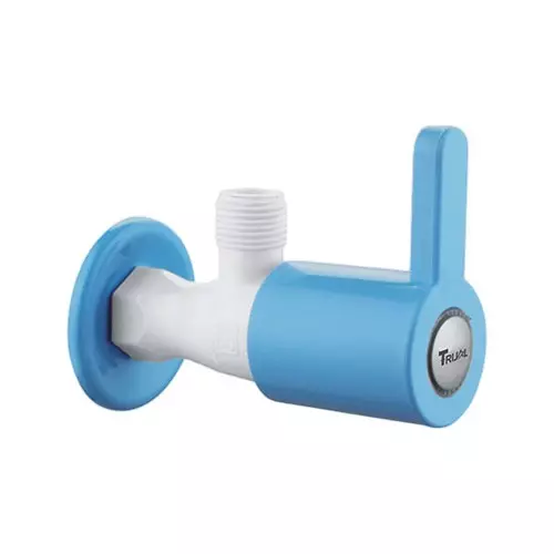 TRIJAL Dolphin Plus Angle Cock with Flange White, Blue 15 mm Thread, DPP-102 (Pack of 24)