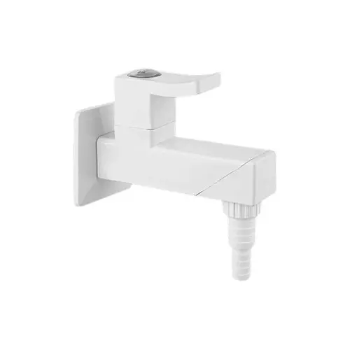 TRIJAL Spark Bib Cock Nozzle With Flange White 15 mm Thread & 20 mm Spindle, SPK-104 (Pack of 24)