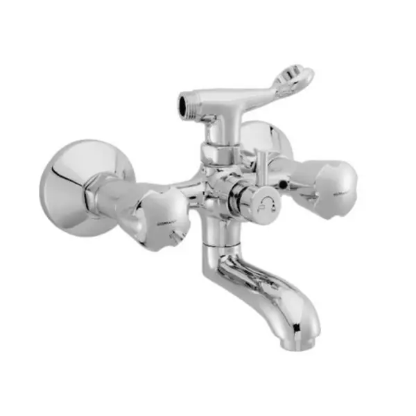 Somany Wall Mixer with Provision for Telephonic Arrangement with Crutch Signature Collection Ether Series Chrome Finish Wall Mount, 272200150021