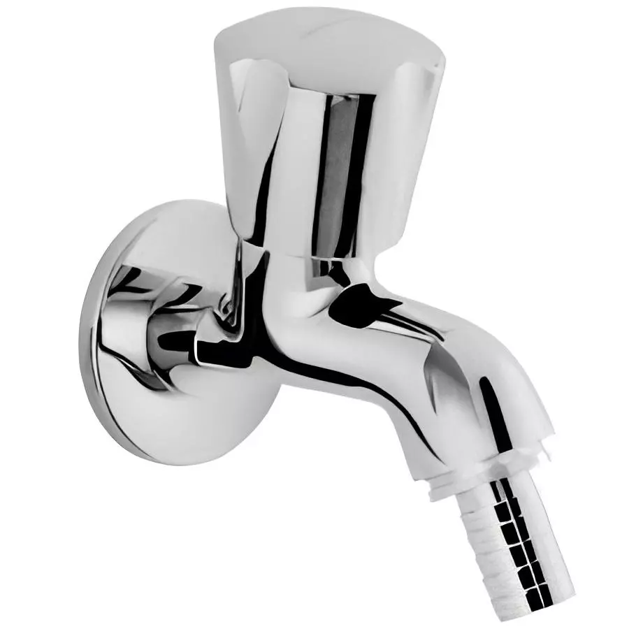 Somany Bib Tap with Nozzle Signature Collection Ether Series Chrome Finish Wall Mount, 272210150231