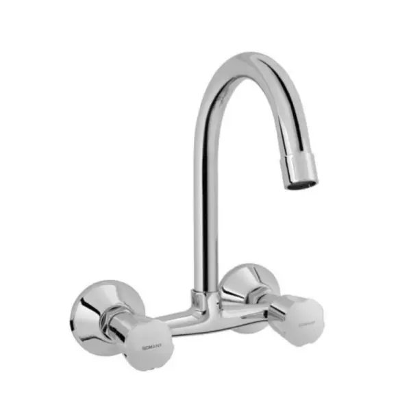 Somany Sink Mixer with Swinging Extended Spout Signature Collection Ether Series Chrome Finish Wall Mount, 272200150071