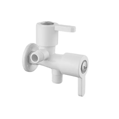 TRIJAL Dolphin Two Way Angle Cock with Flange White, DOL-105 (Pack of 16)