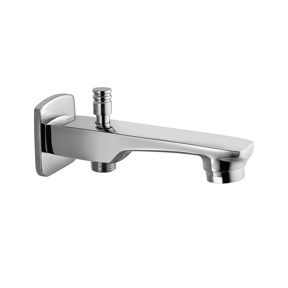 Essco by Jaquar Stella Bath Tub Spout Chrome Finish with Button Attachment for Hand Shower with Wall Flange, SPE-107463