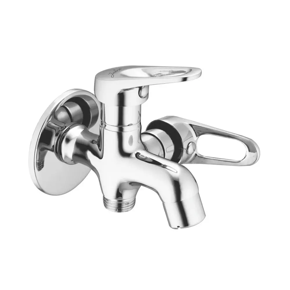 Jabra 2 in 1 Bib Cock Dezo Series Brass Chrome Finish Wall Mount Silver
