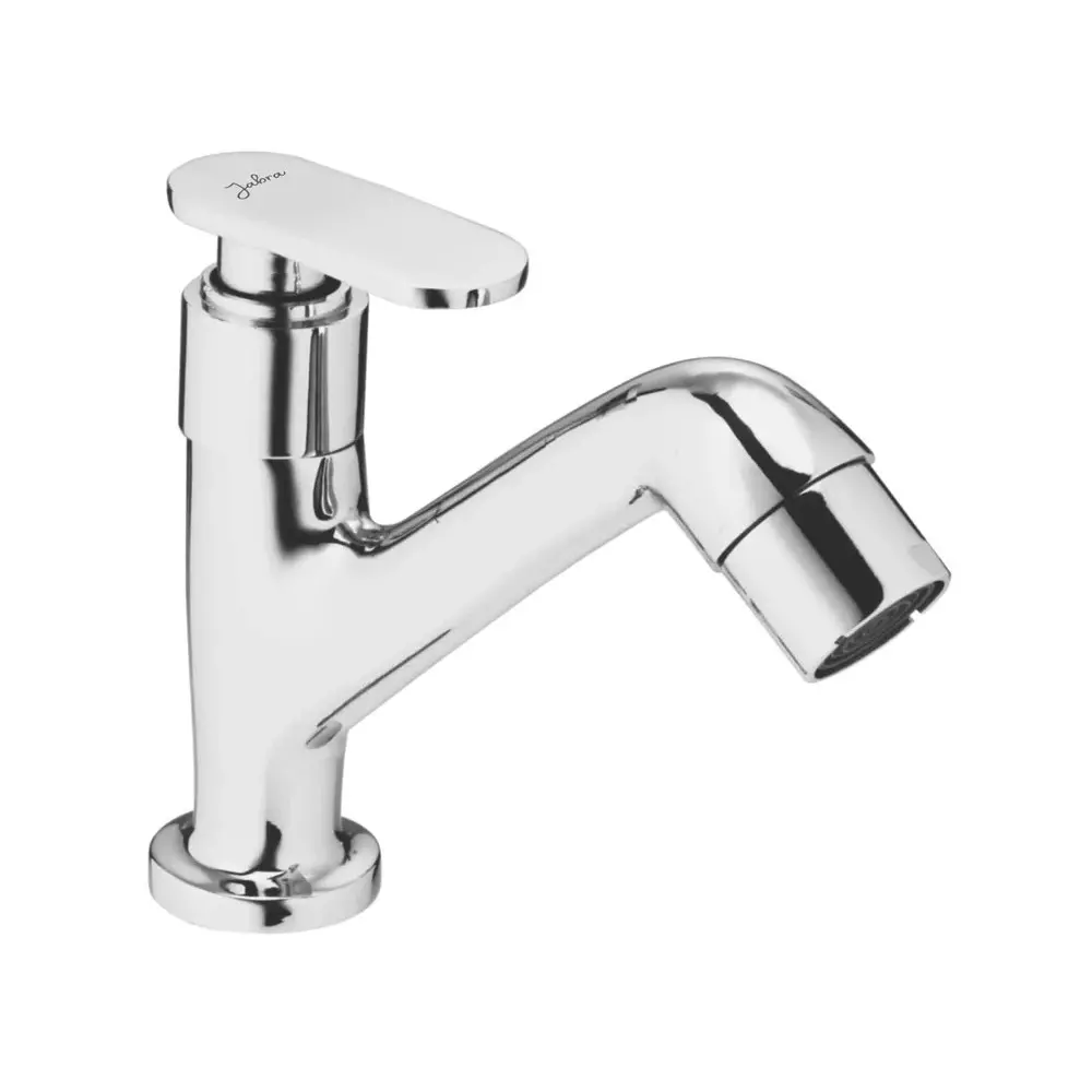 Jabra Pillar Cock Leaf Series Brass Chrome Finish Deck Mount Silver