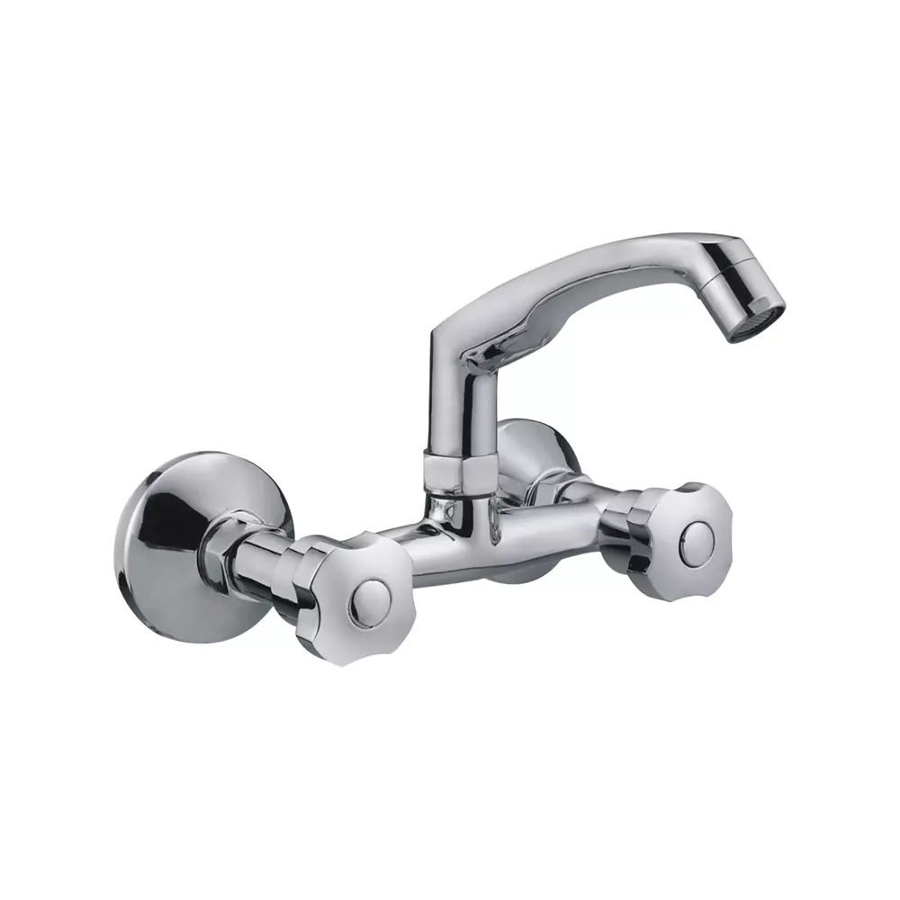 PLATO VALURA Series Sink Mixer with Swivel Deck Mount Silver, V-011 LT