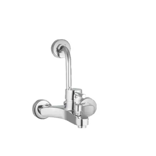 CASLLA Single Lever Wall Mixer Curve Series Brass Chrome Finish Silver, CRE-CHR-812324