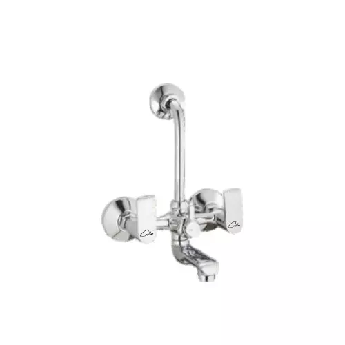 CASLLA Wall Mixer with Provision for Overhead Shower Curl Series Brass Chrome Finish Silver, CRL-CHR-832314