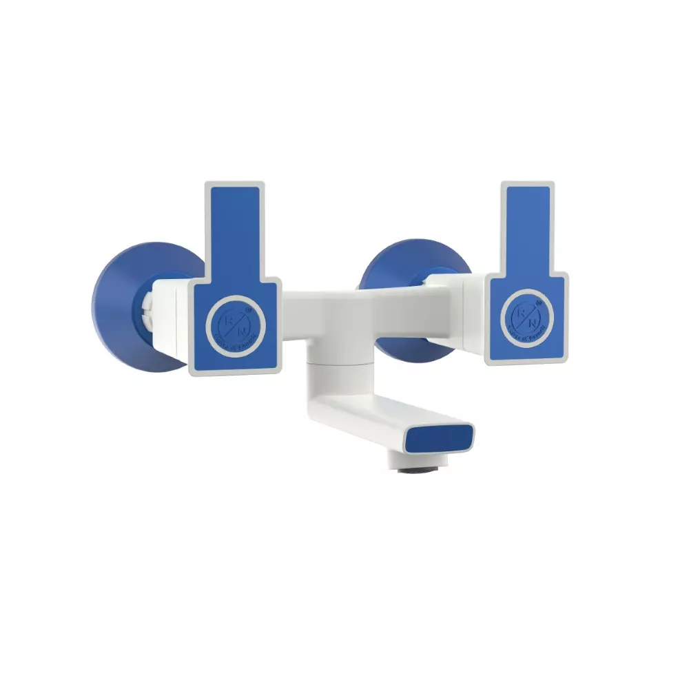 RN Glamour Collection Foam Flow Wall Mixer Non Telephonic Tap PTMT 1/2 Inch (15 mm) Size Metalic Blue White for Kitchen & Bathroom Use
