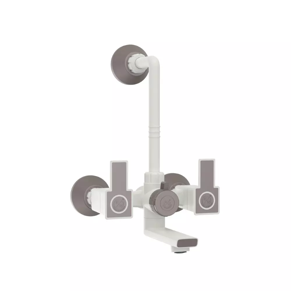 RN Glamour Collection Wall Mixer Tap With L Bend PTMT 1/2 Inch (15 mm) Size Brown Pearl White for Kitchen & Bathroom Use