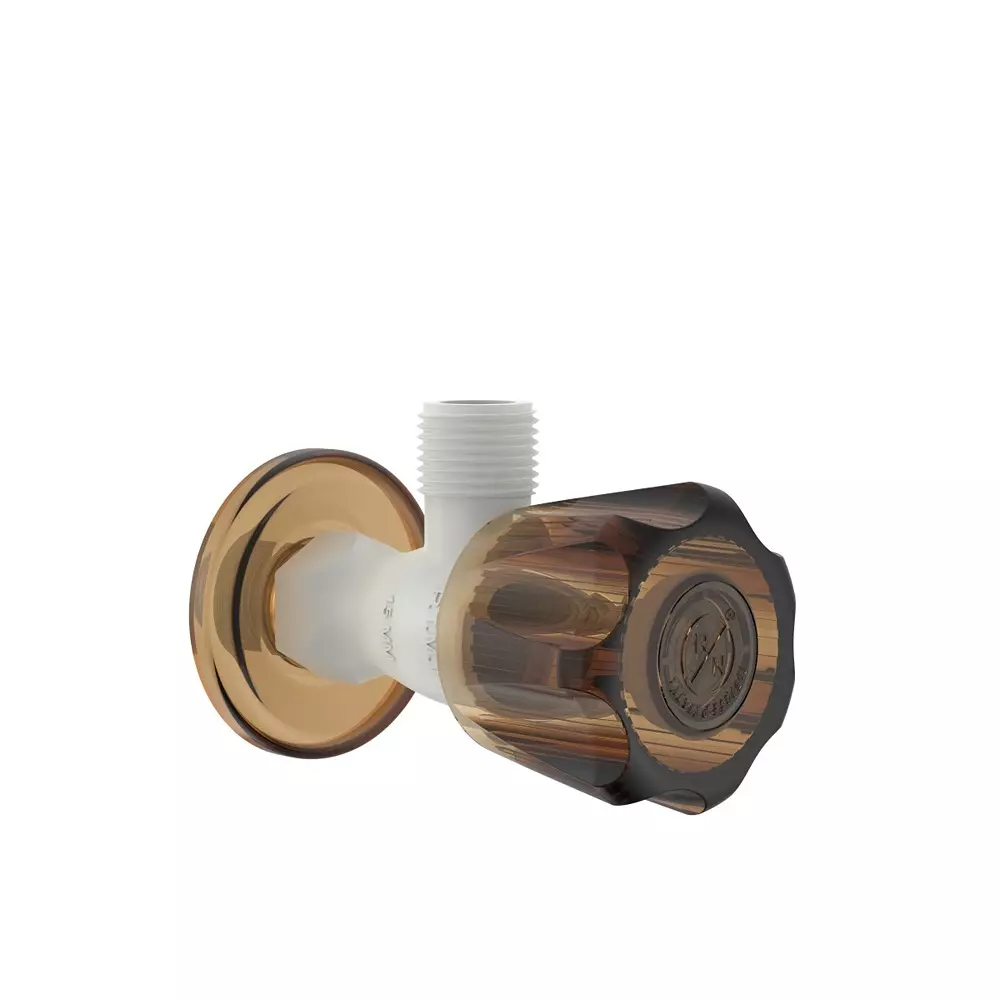 RN Aroma Collection Angle Tap With Flange White Hash Brown Polybag Packaging Type 1/2 Inch (15 mm) Size, RNARB20F01