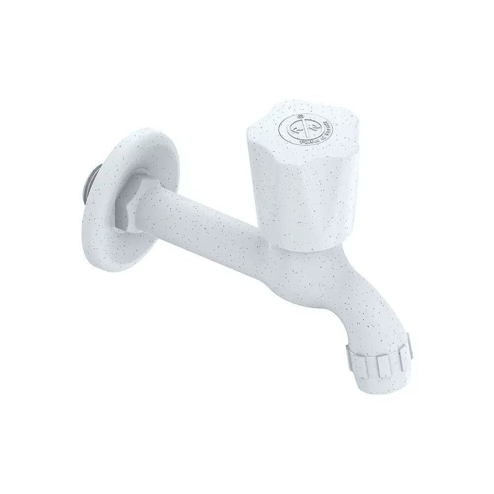 RN Foam Flow Long Body Tap With Flange PTMT Marble 1/2 Inch (15 mm) Size for Kitchen & Bathroom Use, RNMAJ18B33