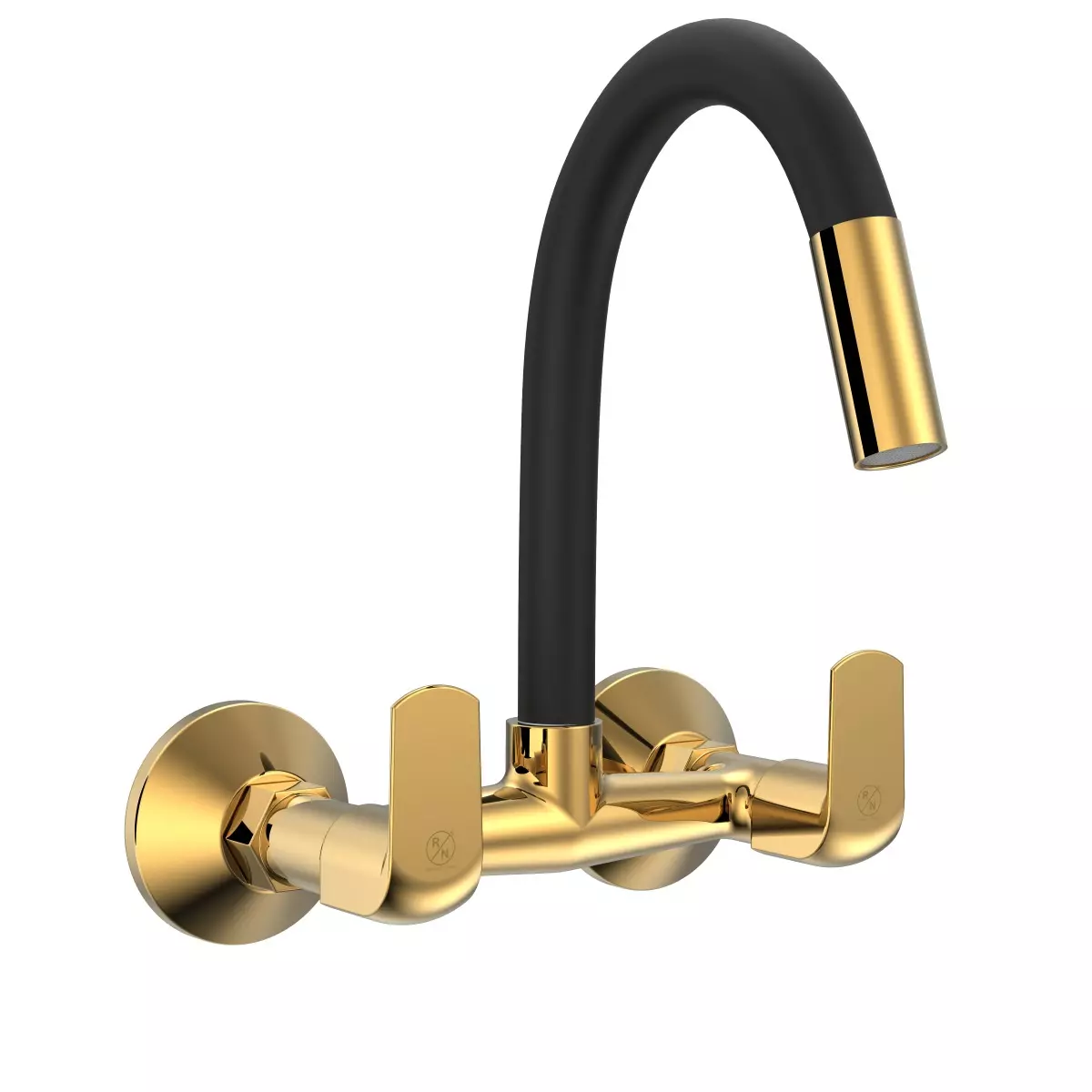 RN Sink Mixer Swivel Flexible Spout Tap Golden Wall Mounted Stainless Steel 1/2 Inch (15 mm) Size for Bathroom & Toilets Use, RNSOP32G32