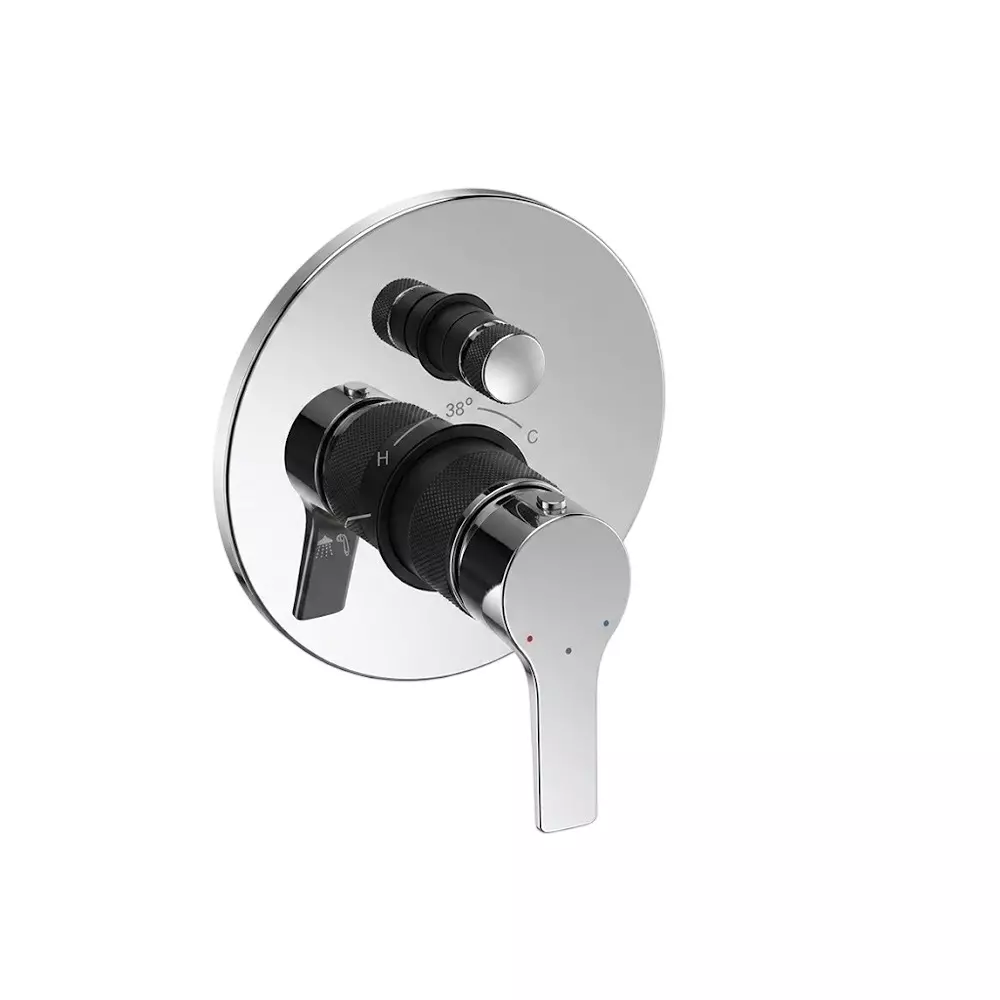 PLUMBER Ecoline Series Evion Range Exposed Set for High Flow Single Lever Concealed Divertor with 40 mm Cartridge, EVN-UP40N