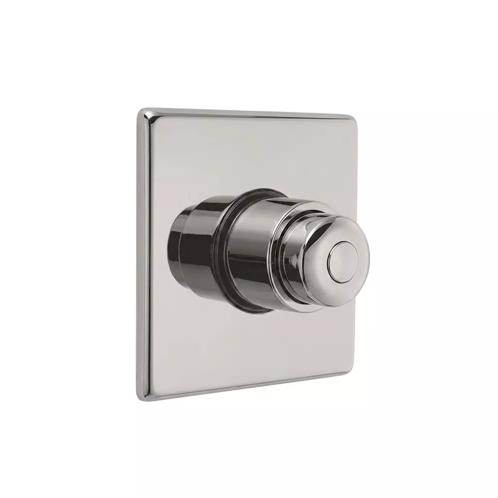 PLUMBER Ecoline Series Auto Closing Concealed Flush Valve With Dual Flow System & Square Cover Plate 40 mm, Wall Mounted and Chrome Finish, EFV-7104S