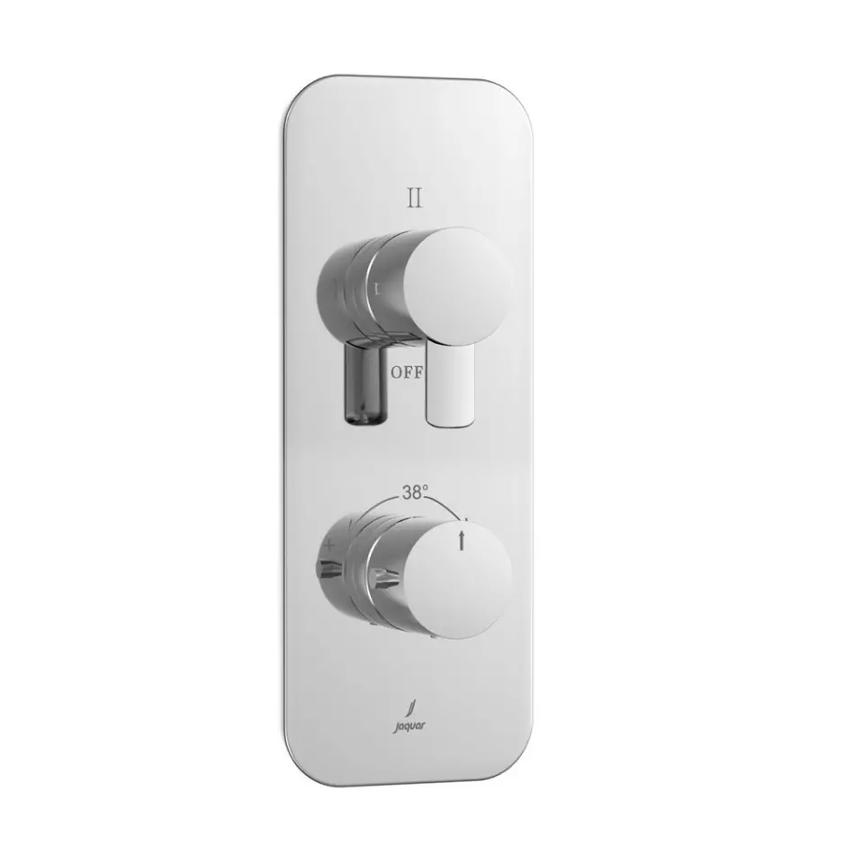 Jaquar Fusion Prime 3-Way Diverter Aquamax Exposed Part Kit of Thermostatic Shower Mixer Silver Stainless Steel for Home Use, FUP-CHR-29683NKPM