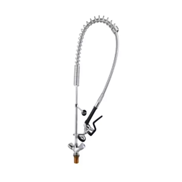 Zephyr Heavy Duty Pre-Rinse Faucet with Single Hole Without Spout Deck Mounted 1/2 Inch (12.7 mm) Connection Size Steel Finish, ZPRFD4