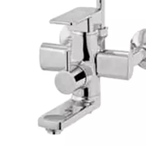 CERA F1005413 Ruby Silver Brass Chrome Finish Hand Shower & Overhead Shower Wall Mixer