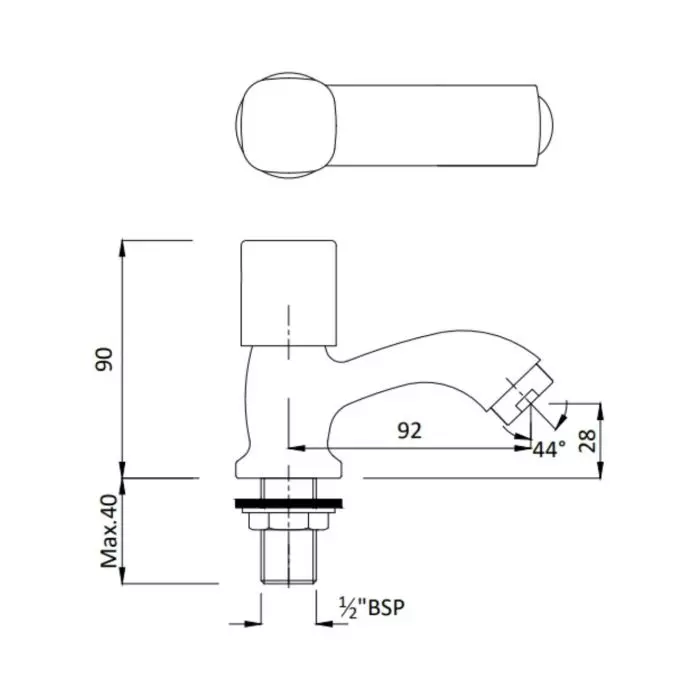 Hindware Dove Basin Tap Brass Chrome Finish Silver, F740001