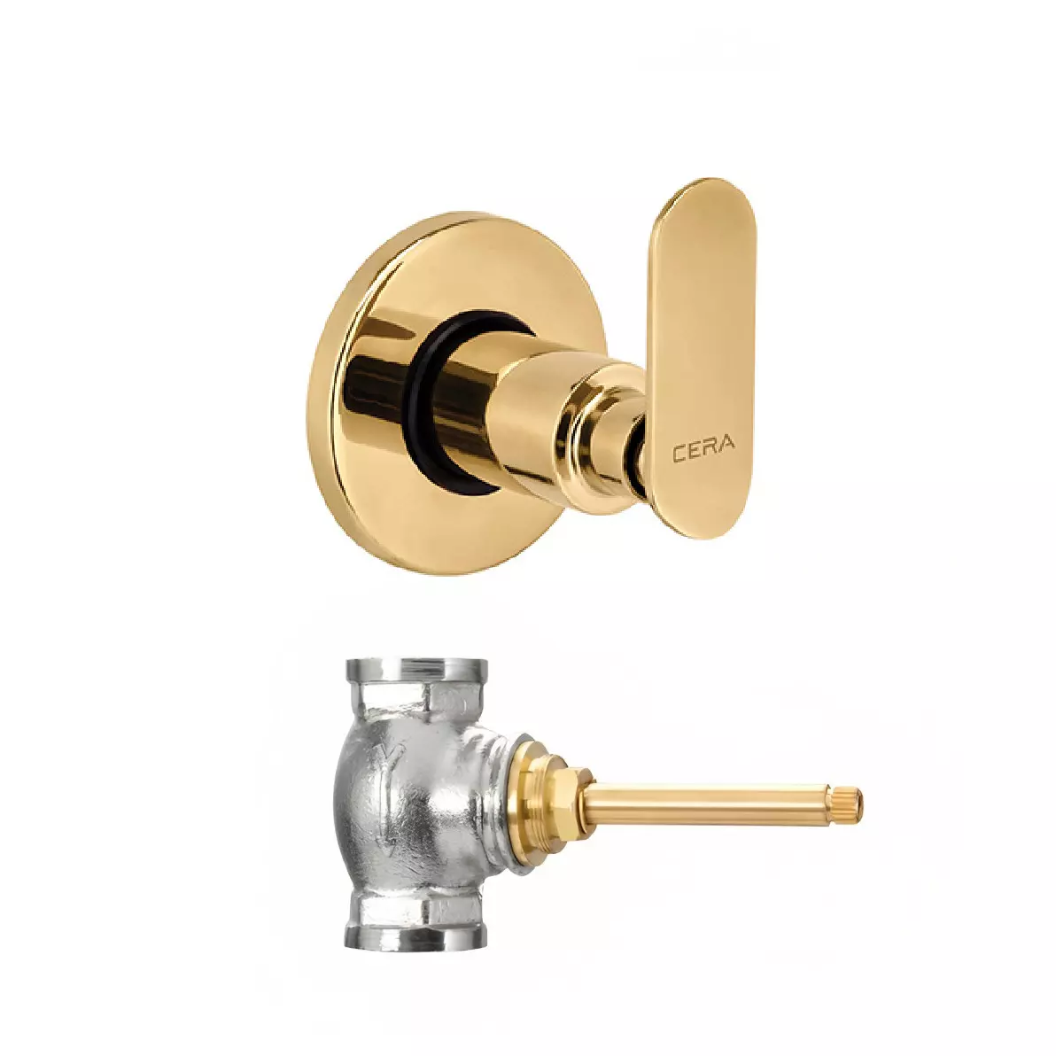 CERA Brooklyn Stop Cock for 15 mm Pipe Line with Inner Head, F1018351FG + F4050102 (Set of 2 Pcs)