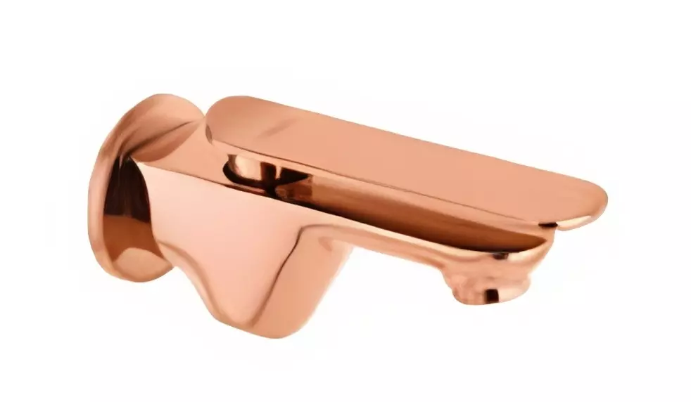 CERA Brooklyn Single Lever Wall Mount Bib Cock with Wall Flange and Aerator Rose Gold, F1018151RG