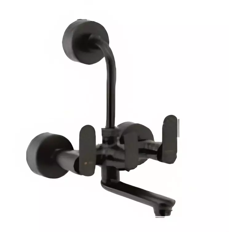 CERA Brooklyn Three Lever Wall Mount Wall Mixer for Overhead Shower Matte Black, F1018401BM
