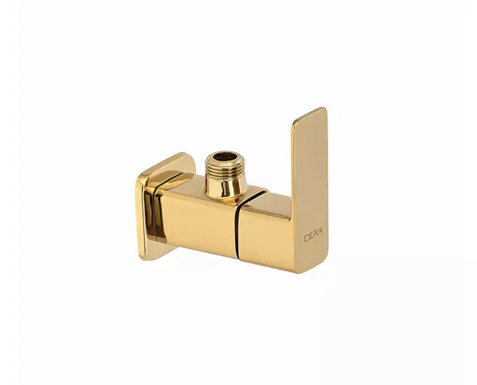 CERA Ruby Single Lever Wall Mount Angle Cock with Wall Flange French Gold, F1005201FG