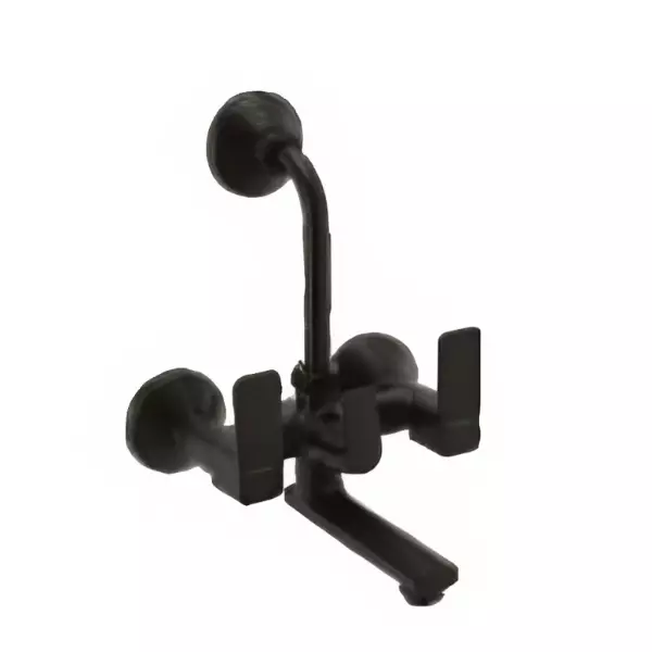 CERA Ruby Three Lever Wall Mount Wall Mixer Matt Black for Overhead Shower, F1005401BM