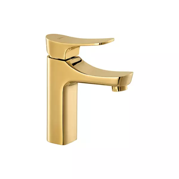 CERA Perla Single Lever Table Mount Basin Mixer French Gold with Connection Pipe, F1012451FG