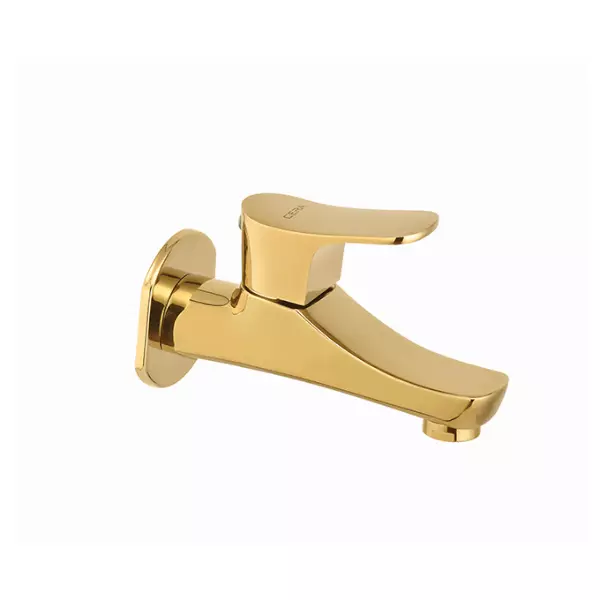 CERA Perla Quarter Turn Single Lever Wall Mount Bib Cock with Wall Flange and Aerator