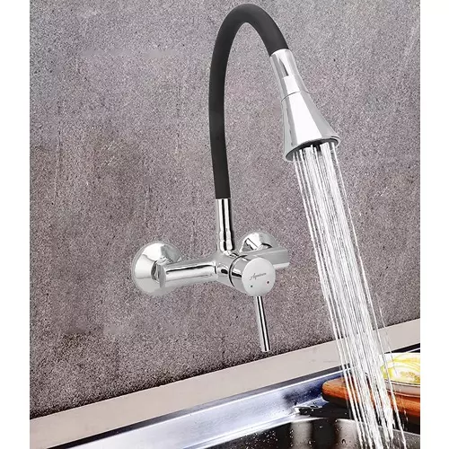 Aquieen Sink Mixer Tap Brass Chrome Finish Black, AQN 715