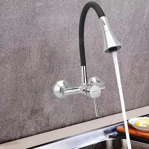 Aquieen Sink Mixer Tap Brass Chrome Finish Black, AQN 715